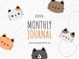 Cute Cat Monthly Journal template