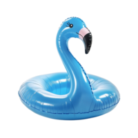 Blue Inflatable Flamingo Pool Float Summer Fun. isolated png