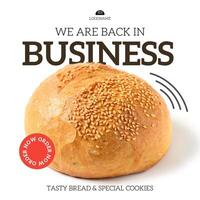 Bakery Business Reopen Instagram Post template
