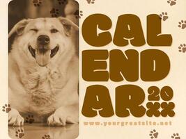 2025 Calendar with Dogs Theme template