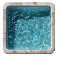 Luxurious swimming pool with crystal clear water in a tranquil setting for relaxation and enjoyment isolated on transparent background png