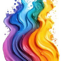 Colorful abstract swirl pattern created with paint showcasing vibrant shades and intricate textures in an artistic composition isolated on transparent background png