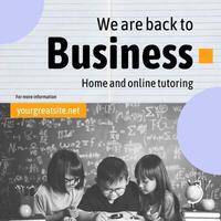 Home Tutoring Business Reopen Instagram Post template