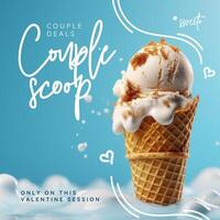 Ice Cream Couple Deals Sale Instragram Post Template