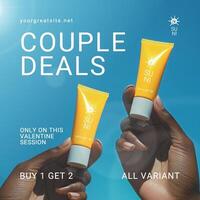 Sunscreen Couple Deals Sale Instragram Post Template