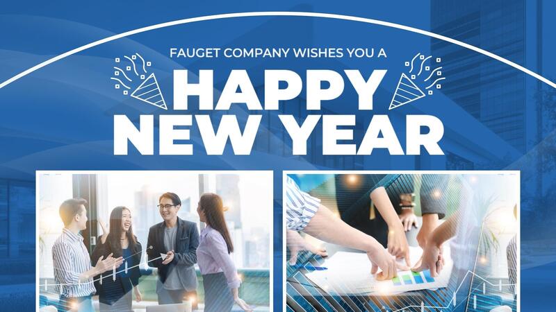 Minimalist Blue Company New Year Mobile Facebook Cover