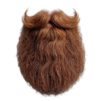 Unique brown textured beard with distinct curl and fullness displayed on a neutral background isolated on transparent background png