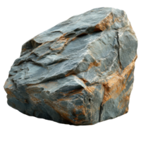Natural stone rock with textured surface and earthy colors found in a sunny outdoor location during the day isolated on transparent background png