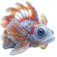 Colorful fish with intricate patterns swimming in a serene underwater environment during daylight hours isolated on transparent background png