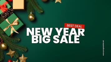 White Green New Year Sale E-commerce Page Facebook Cover template