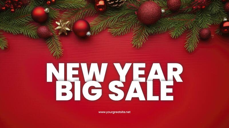 Red Minimalist New Year E-Commerce Page Facebook Cover