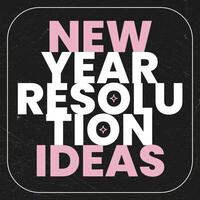 Black and Pink New Year Resolution Instragram Post Template
