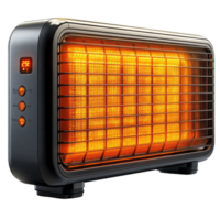 Electric heater providing warmth in a cozy indoor space during winter months isolated on transparent background png