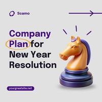 Company Plan for New Year Resolution Linkedin Post Template