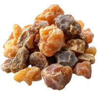 Resin from trees collected in a natural setting showcasing different textures and colors isolated on transparent background png