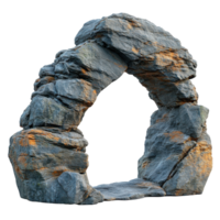 Natural stone arch structure in a scenic outdoor setting with a rustic appearance and unique textures isolated on transparent background png