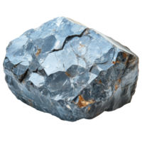Large gray rock with rough texture showcasing natural mineral formations in a well-lit setting isolated on transparent background png