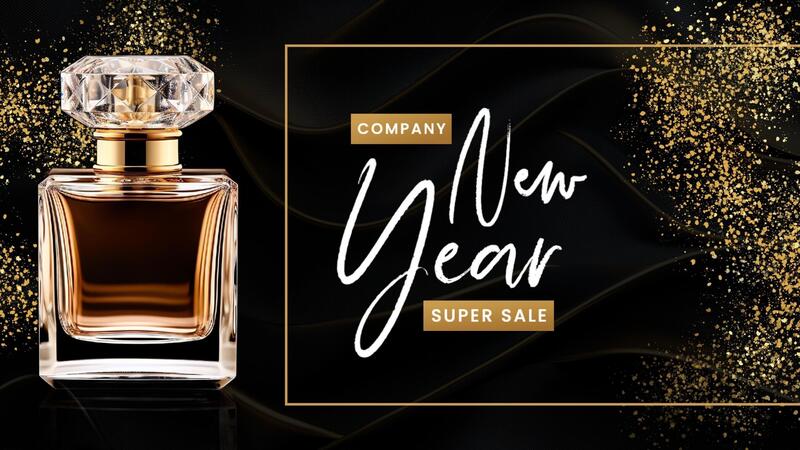 Luxury Gold Black Parfume New Year Mobile Facebook Cover