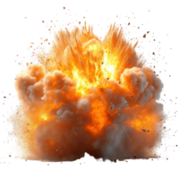 explosivo erupção com vibrante chamas e fumaça dentro uma dramático exibição do poder e energia isolado em transparente fundo png