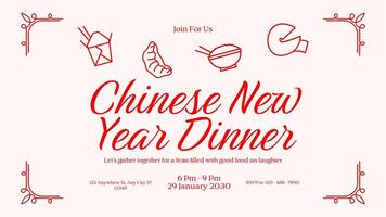 Twitter Post - Chinese New Year Party Invitation template
