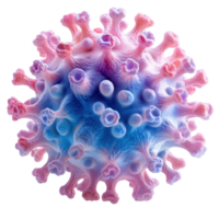 Colorful representation of a virus showcasing intricate structure and details in a scientific illustration isolated on transparent background png
