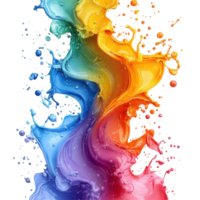 Colorful liquid swirls create vibrant patterns against a white background showcasing artistic fluidity and motion isolated on transparent background png