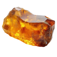 Beautiful amber gemstone with rich colors and unique texture displayed on white background isolated on transparent background png