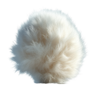 Soft white fluffy pom pom suitable for crafts and decorations in various artistic projects isolated on transparent background png