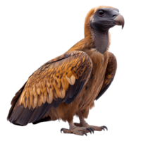 Vulture standing proudly with detailed plumage on display in natural setting during daytime isolated on transparent background png