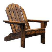 Wooden adirondack chair perfect for outdoor relaxation at summer gatherings isolated on transparent background png