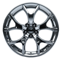 Stylish chrome alloy wheel designed for modern vehicles showcases intricate patterns and sleek finishes isolated on transparent background png