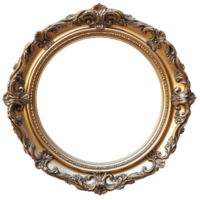 Ornate golden frame with intricate designs ideal for displaying artworks or photographs isolated on transparent background png