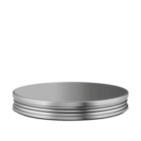 Metallic Round Container Lid Mockup Isolated on White Background Product Presentation Display png