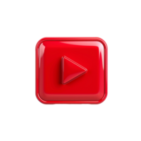 Shiny Red Play Button Icon Digital Media Playback Interface Element png
