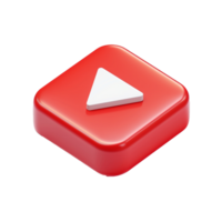 Red Square Button with White Play Icon Digital Media Playback Interface Element png