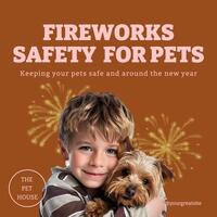 fireworks safety tips for pet social media post template