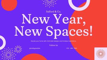 Mobile FB Cover - New Year Influencer Page Home Decor template