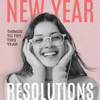 Minimalist New Year Resolutions Linkedin Post template