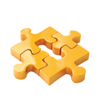 Interlocking Yellow Puzzle Pieces Representing Teamwork Collaboration and Problem Solving png