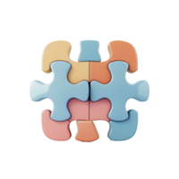 Interlocking Pastel Puzzle Pieces Representing Collaboration Teamwork and Problem Solving png