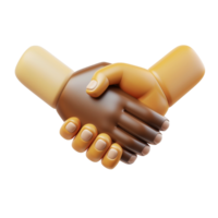 3D Render of Two Hands Shaking in Unity and Agreement Showing Collaboration and Partnership png