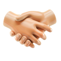 A 3D rendering of two hands clasped together in a firm handshake symbolizing partnership, cooperation, and agreement png