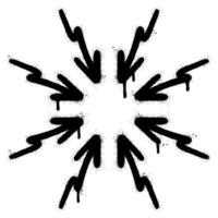 Graffiti Multiple arrow direction icon isolated on white background vector