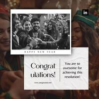 Congratulation for New Year Resolution Linkedin Post template