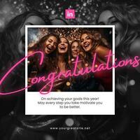 Congratulation on Your Goal Linkedin Post template