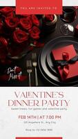 Elegant Valentine Dinner Party Instagram Story template
