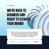 3d blue black modern futuristic back to business instagram post template