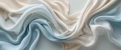 Flowing silk textures abstract design digital art soft color palette aesthetic view visual concept for decor. photo