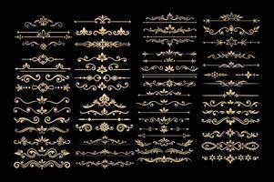 Elegant Golden Border Ornament decorative Collection vector