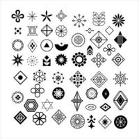 Geometric Design Element Silhouette Collection. vector